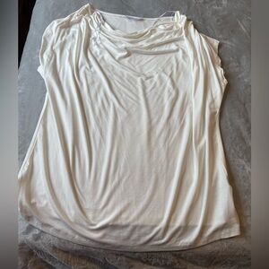 Women's Cream Draped Neck Top